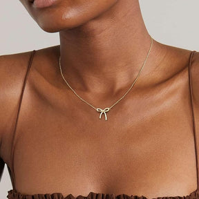 Necklace for Women - Bow Necklace Dainty Golden Necklace