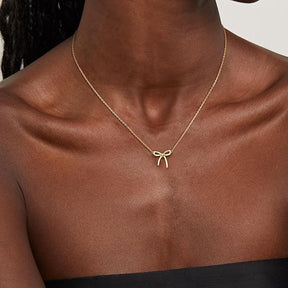 Necklace for Women - Bow Necklace Dainty Golden Necklace